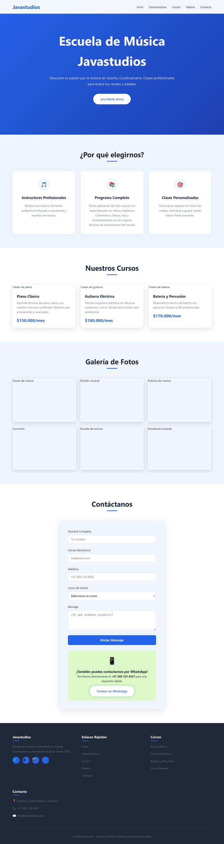 Landing generada por North: sección Galería de Fotos con seis rectángulos vacíos y solo texto alternativo